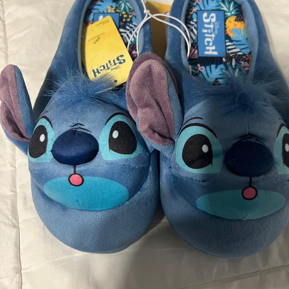 Disney Stitch Plush Blue Slippers